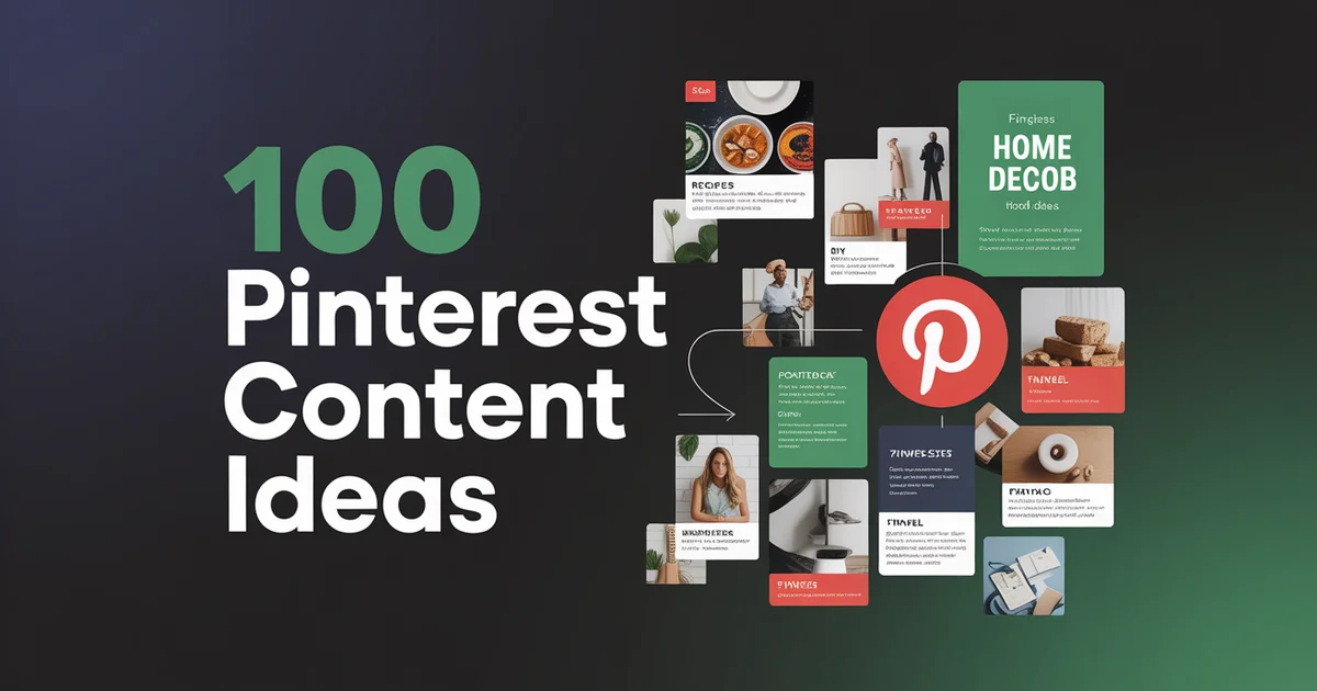 Pinterest content ideas mood board with pins across multiple niches and categories