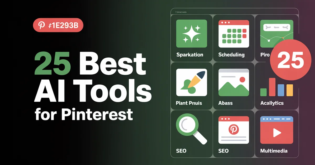 AI tools dashboard interface for Pinterest content creation, scheduling and analytics