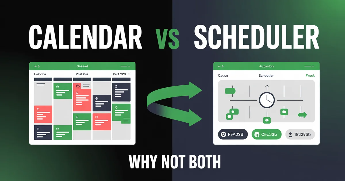 Content calendar vs social media scheduler — planning and automation split design