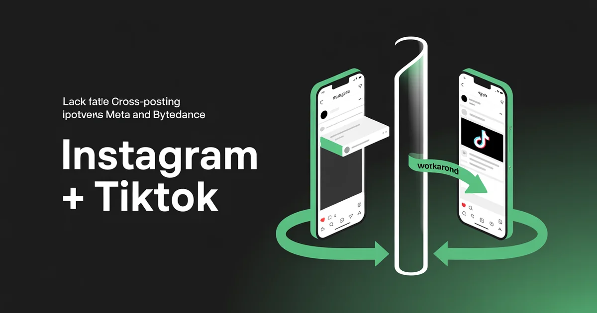 Cross-posting from Instagram to TikTok simultaneously using PostEverywhere instead of manual save-and-upload workflows