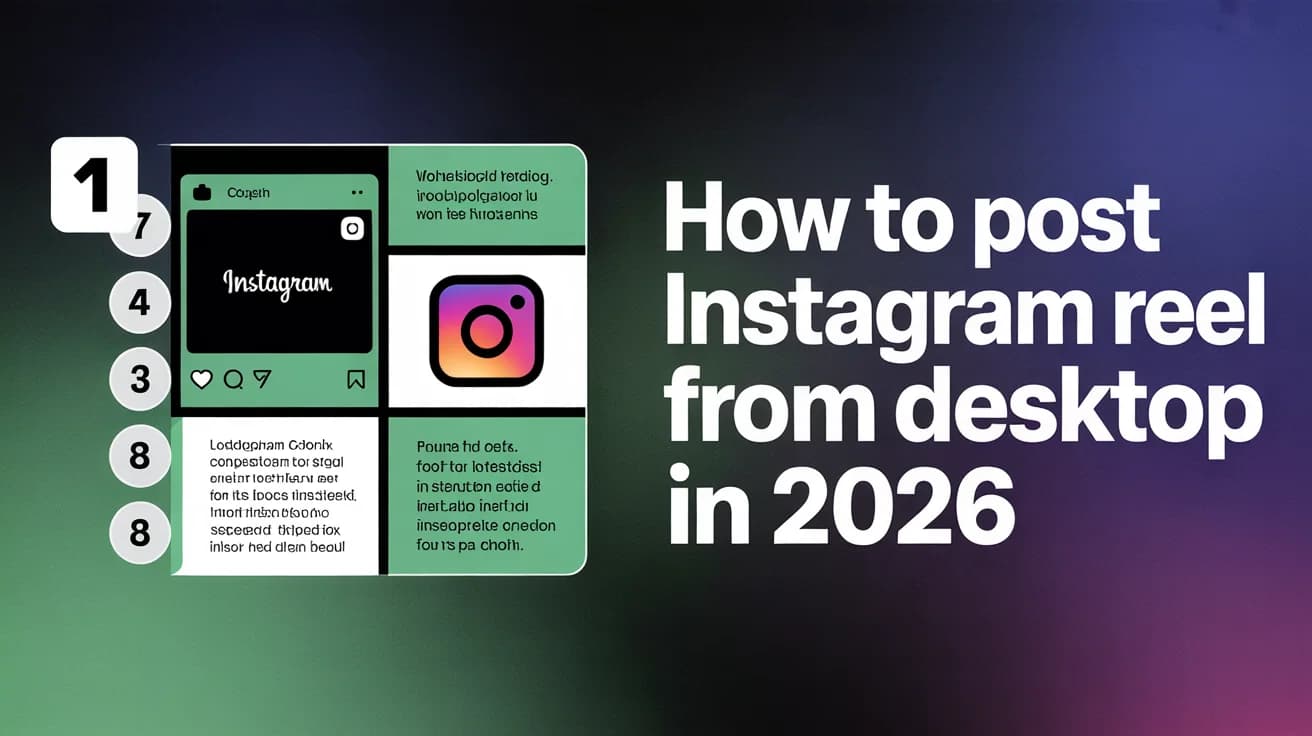 Instagram app icon on smartphone screen showing Reels desktop posting features for vertical video content
