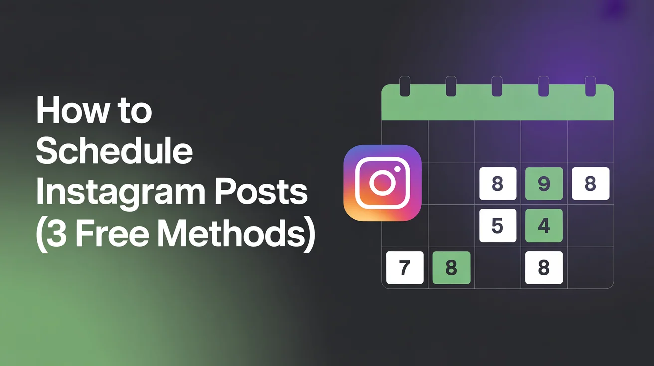 Person holding smartphone with Instagram app open showing feed and features for scheduling posts, stories, reels and carousels