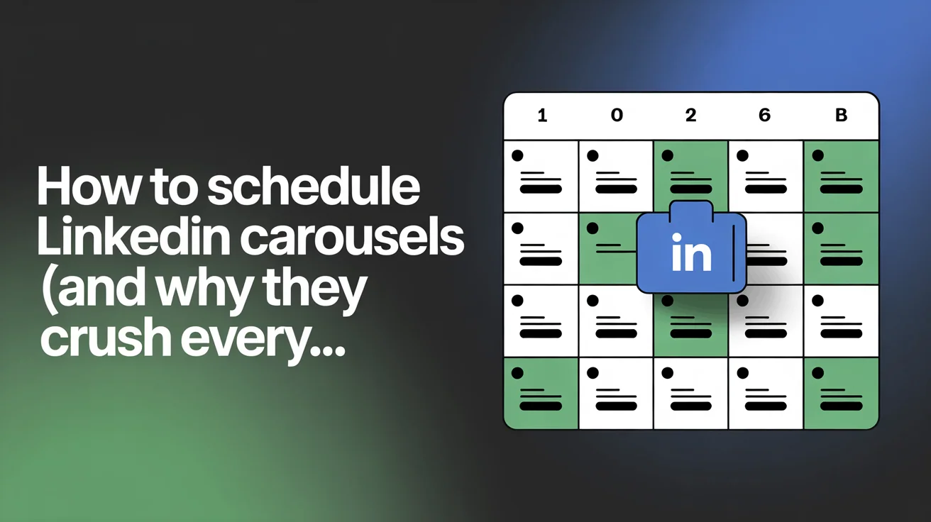 LinkedIn professional interface showing carousel document post scheduling and content planning
