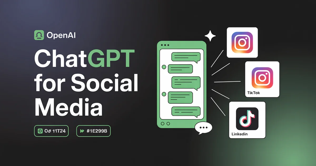 ChatGPT generating social media content on a laptop