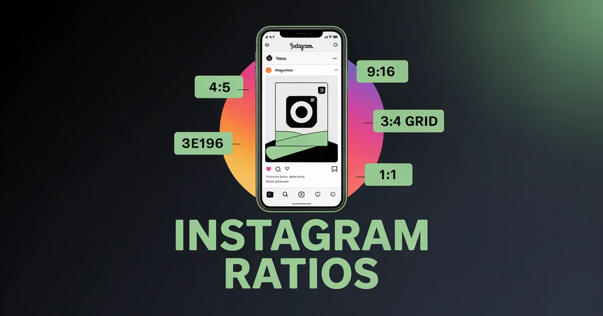 Instagram aspect ratios 2026 — Reels 9:16, Feed 4:5, Stories 9:16, new 3:4 grid