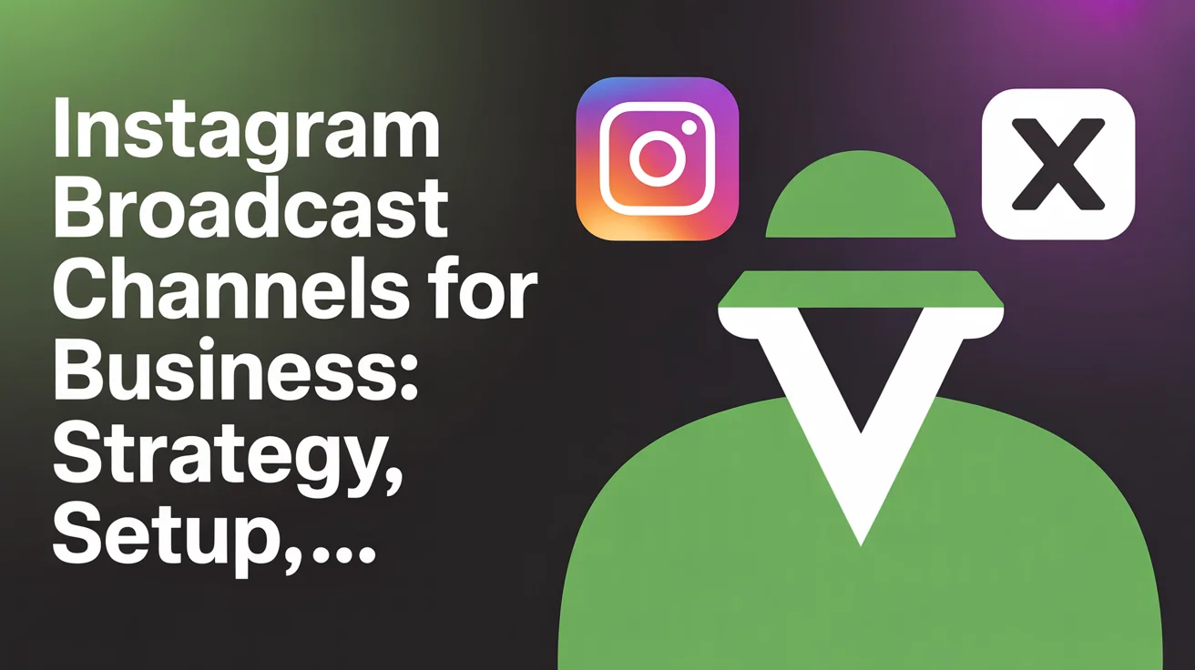 Instagram app interface showing broadcast channel messaging for business communication and community building
