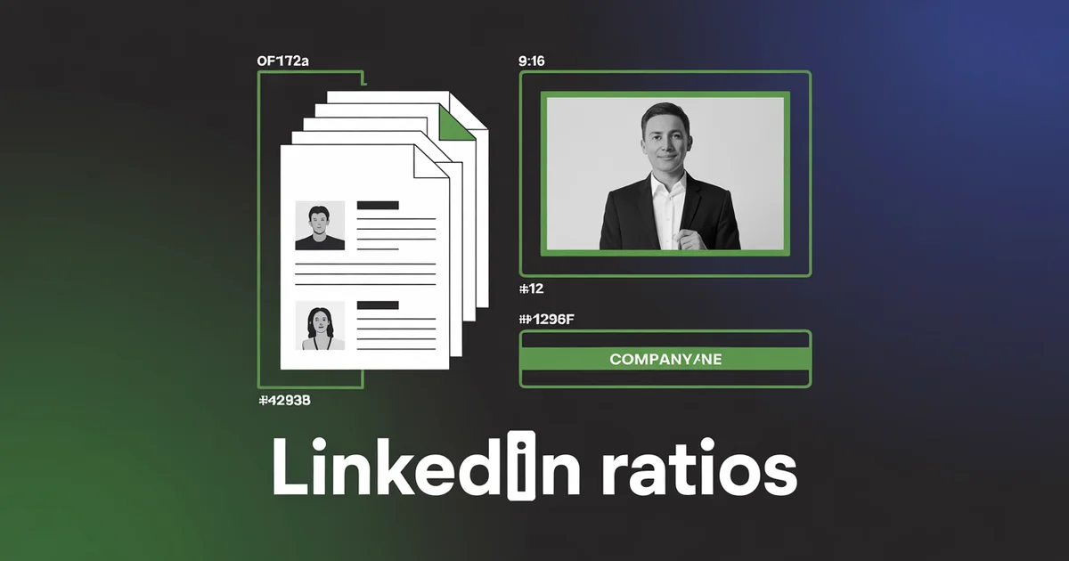 LinkedIn aspect ratios 2026 — Feed 4:5, vertical video 9:16, document carousel, company banner