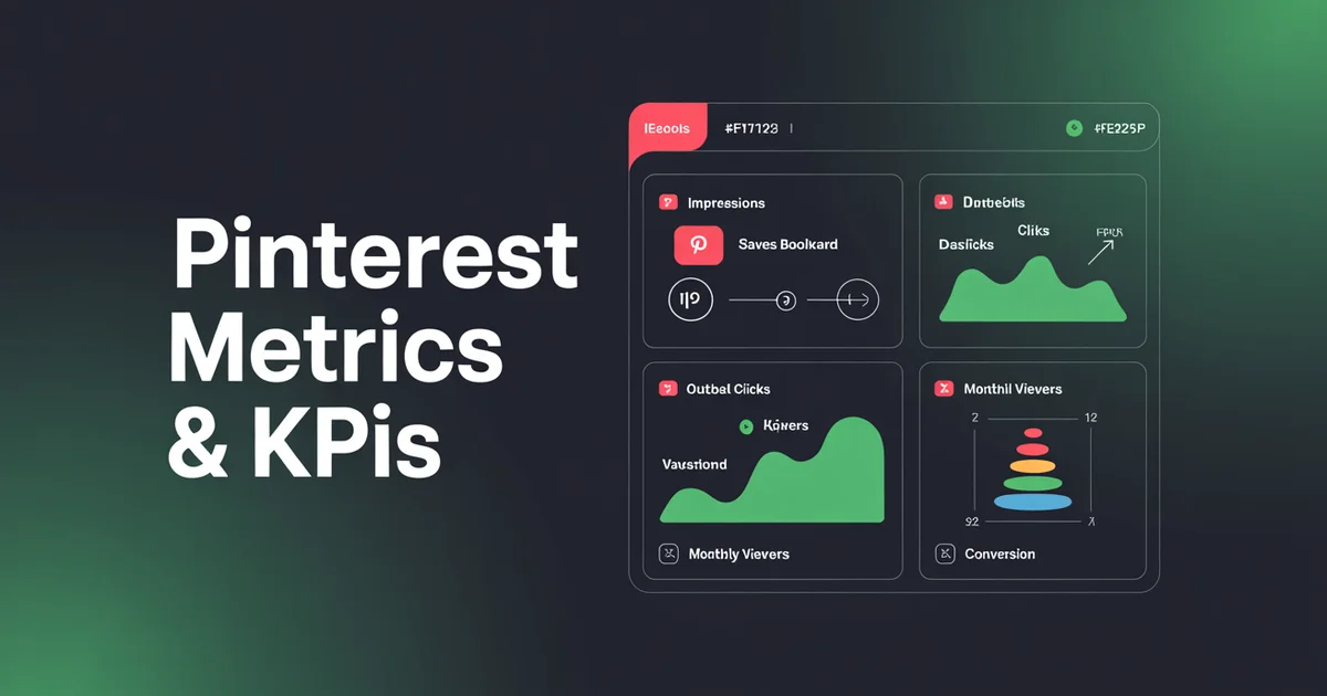 Pinterest metrics and KPIs dashboard with impressions, saves, and outbound clicks