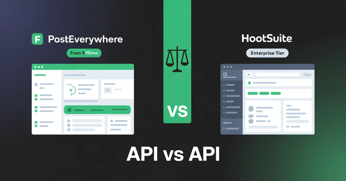 PostEverywhere API and Hootsuite API side by side comparison for developers
