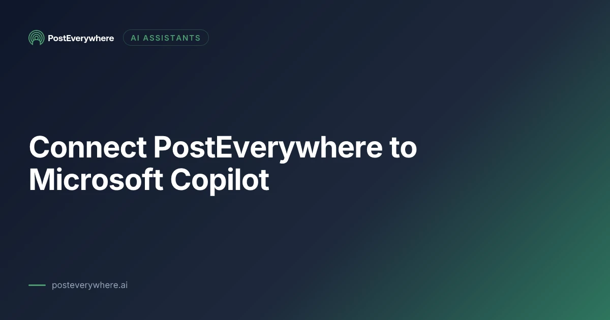 PostEverywhere connected to Microsoft Copilot Studio as an MCP server, publishing to every platform