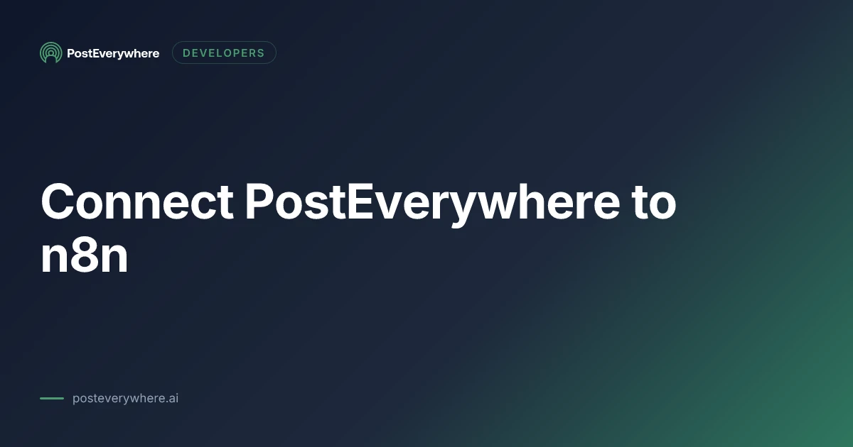PostEverywhere connected to n8n as an MCP Client Tool, publishing to every platform from one workflow node