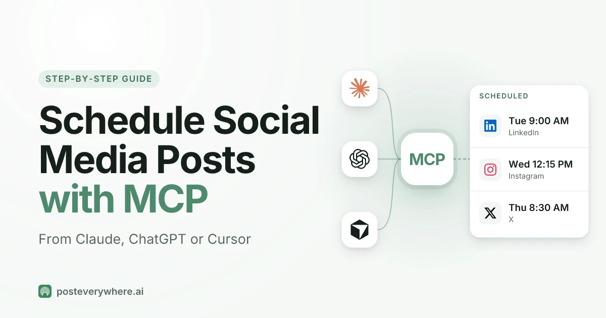 Scheduling social media posts with MCP: Claude, ChatGPT and Cursor booking posts into a calendar