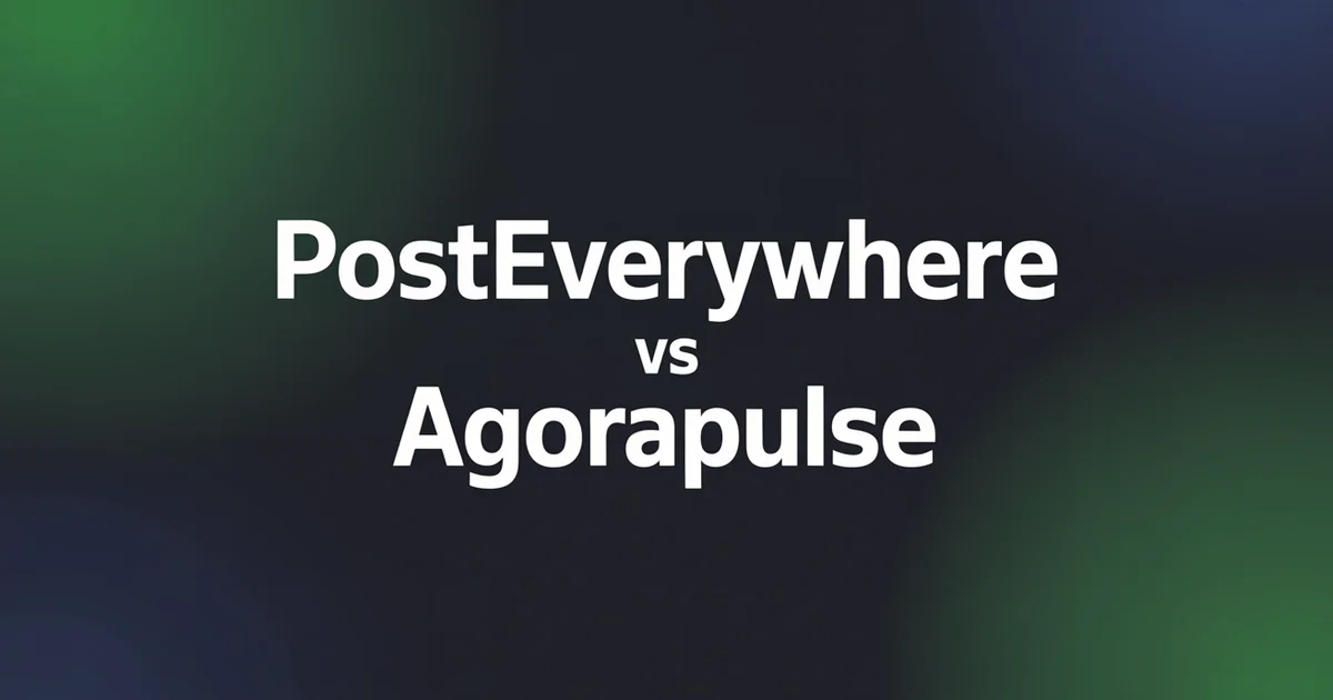 PostEverywhere vs Agorapulse comparison covering features, pricing tiers, and supported social platforms in 2026