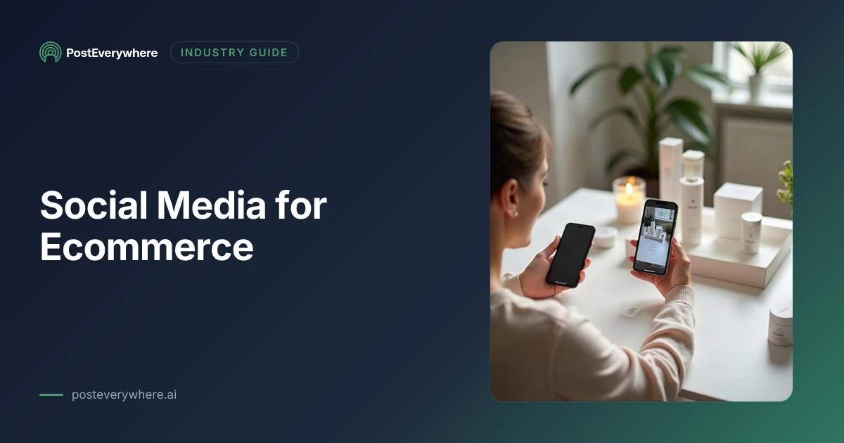 Founder photographing a skincare product on a phone at a studio table, for a social media for ecommerce guide