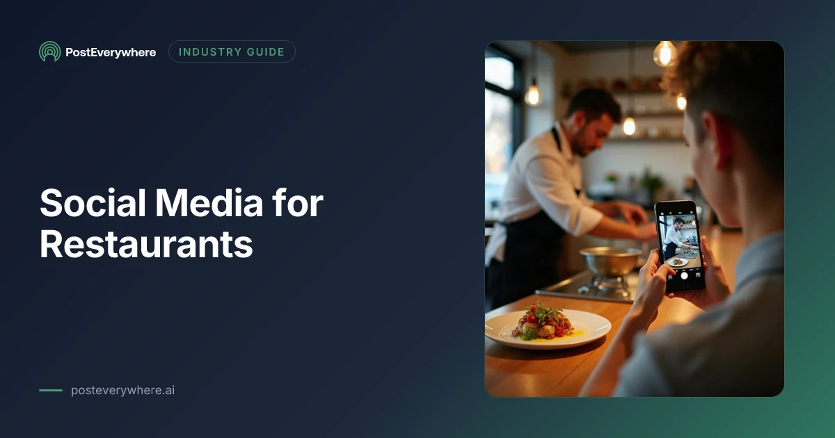 Chef plating a dish while a server photographs it on a phone, for a social media for restaurants guide