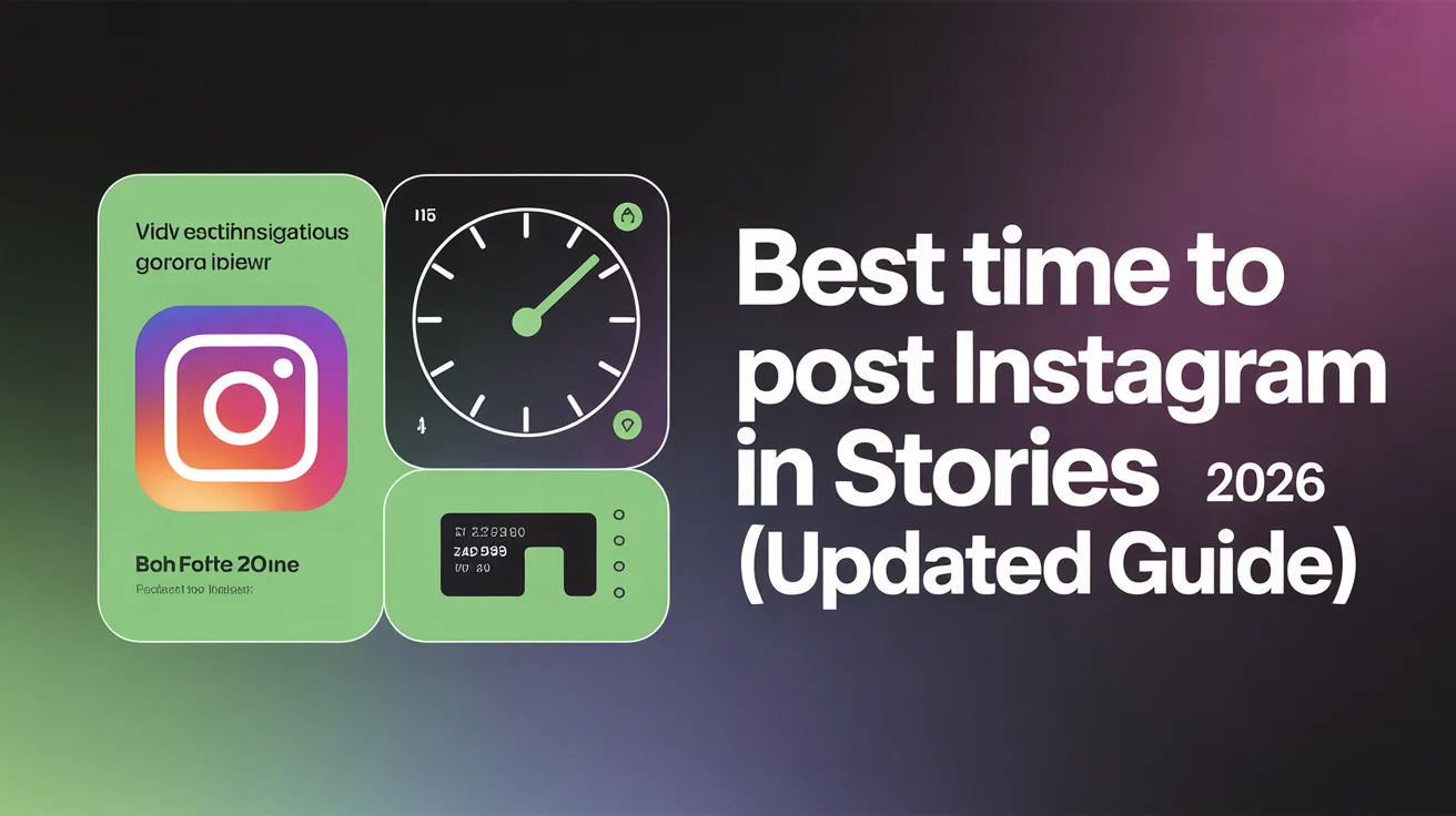 Instagram app icon on smartphone screen showing Stories feature with optimal posting times for 24-hour ephemeral content