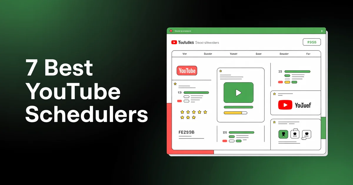 Dashboard showing YouTube video scheduling calendar with long-form videos and Shorts queued across multiple days