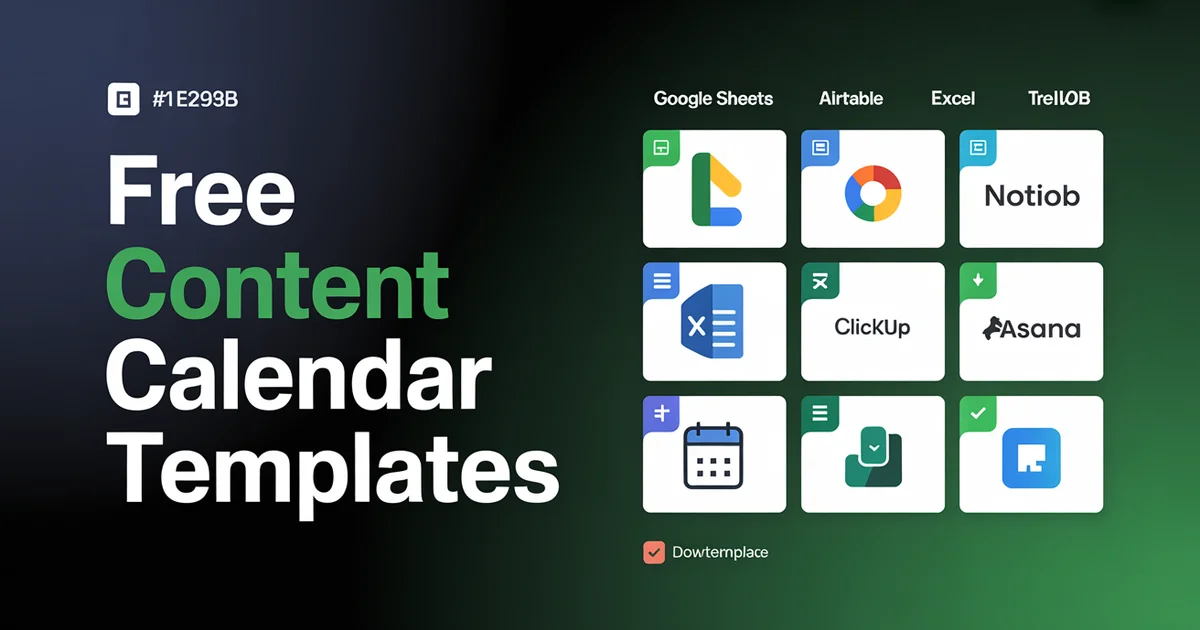 Free social media content calendar templates for Google Sheets, Notion, Airtable, and project management tools