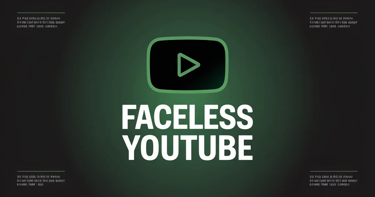 Laptop displaying YouTube studio dashboard with faceless channel analytics and AI video generation tools