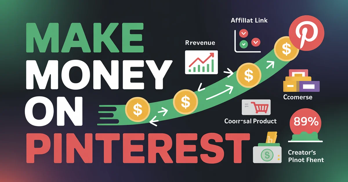 Pinterest app on mobile and desktop showing product pins, shopping catalog, and creator dashboard for monetization