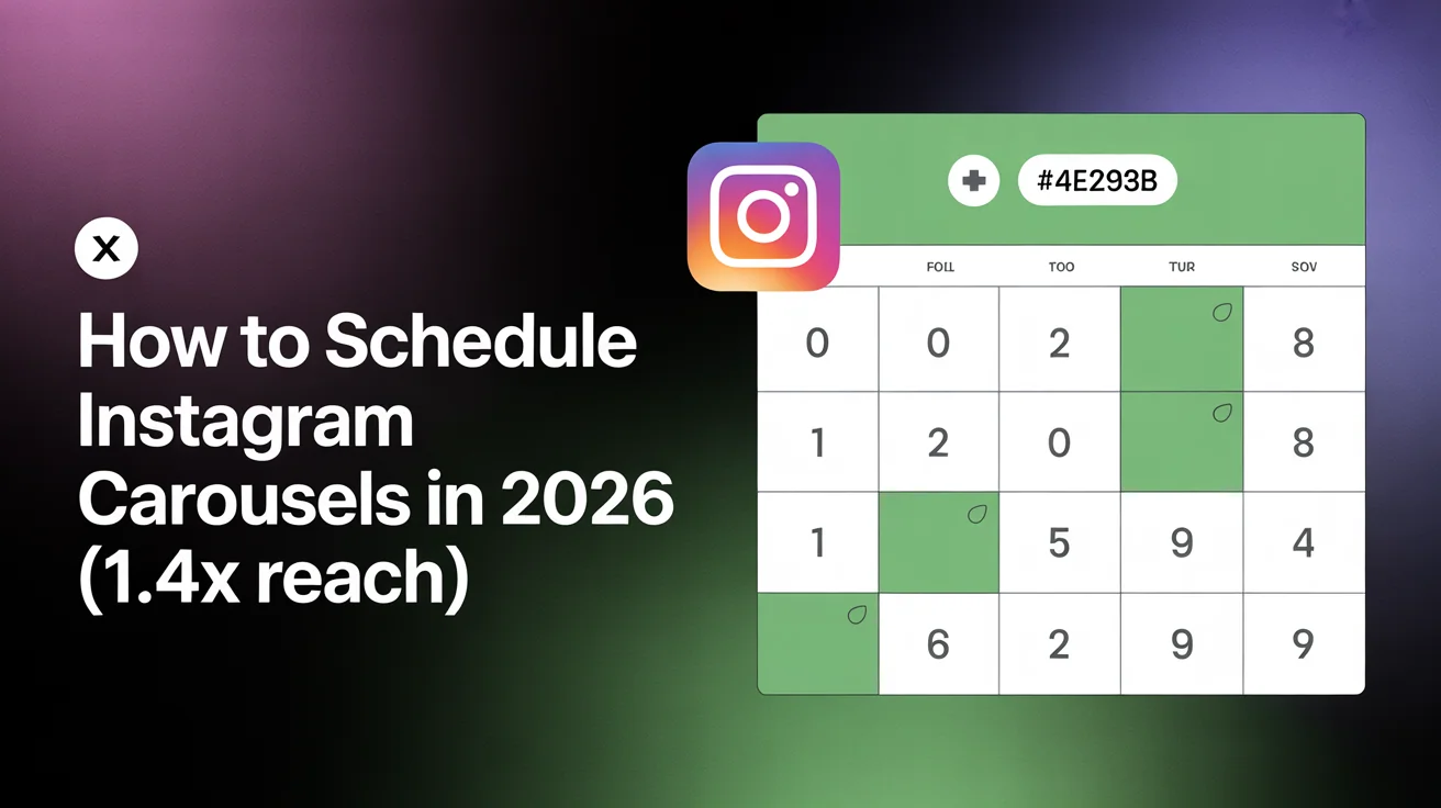 Instagram app icon on smartphone screen showing carousel scheduling features with calendar integration for multi-image posts