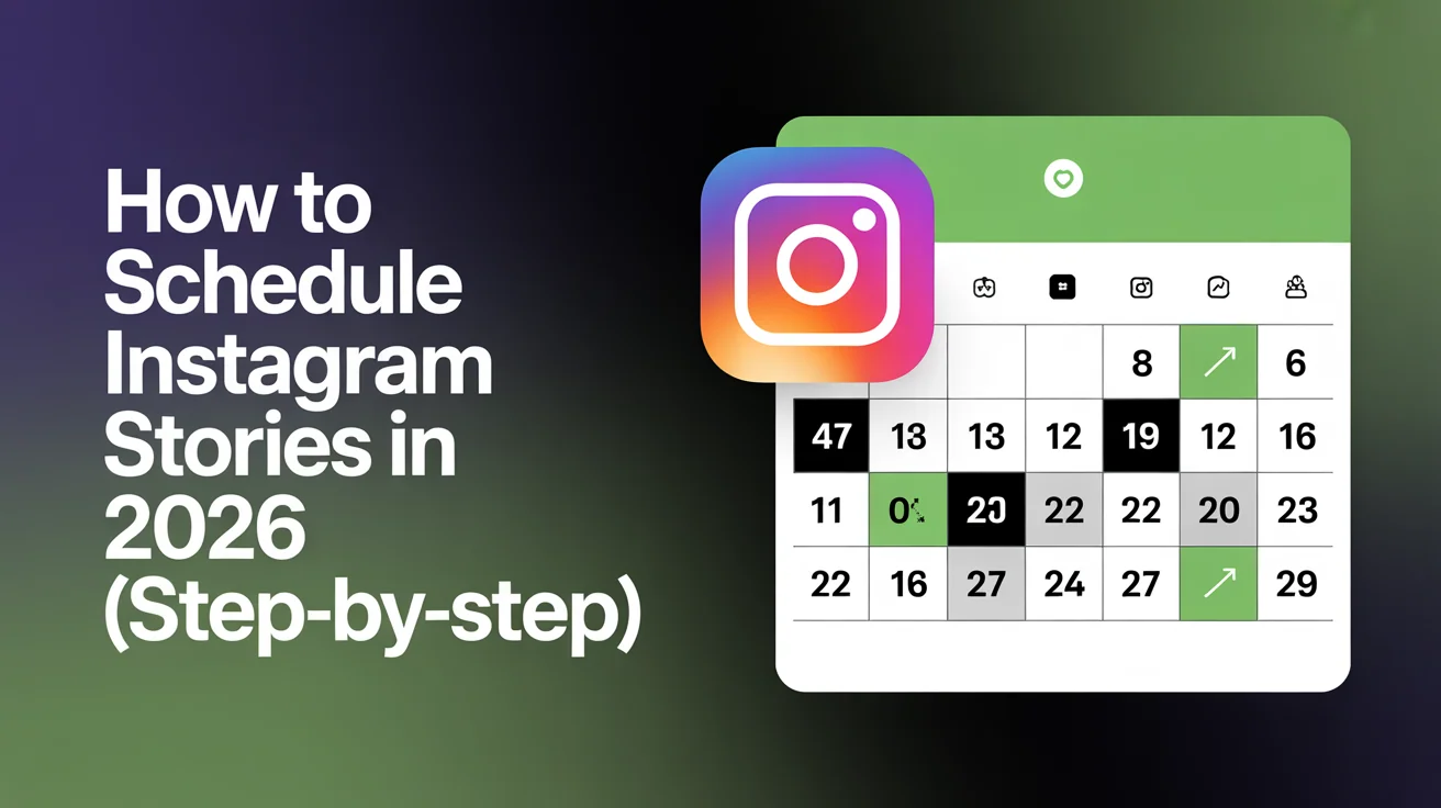 Instagram app icon on smartphone screen showing Stories scheduling features with calendar integration for 24-hour ephemeral content