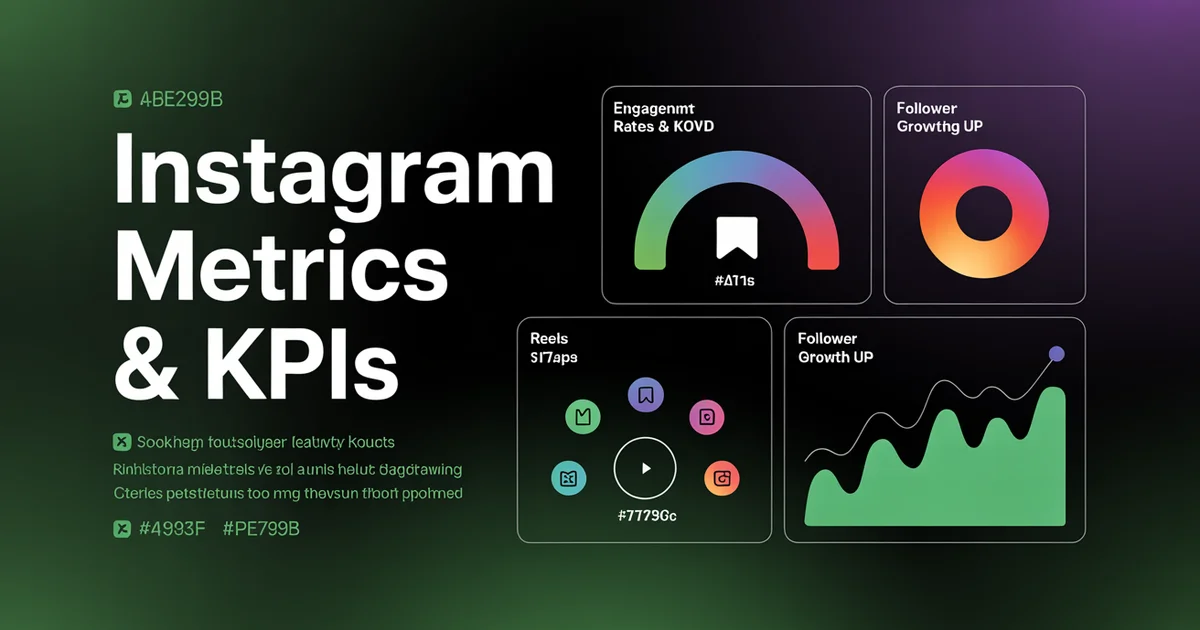 Instagram metrics and KPIs dashboard with engagement rate, saves, and Reels analytics
