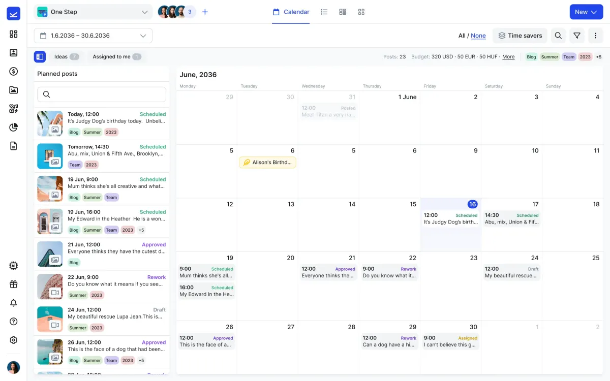 Social media scheduling alternatives to Kontentino for team collaboration