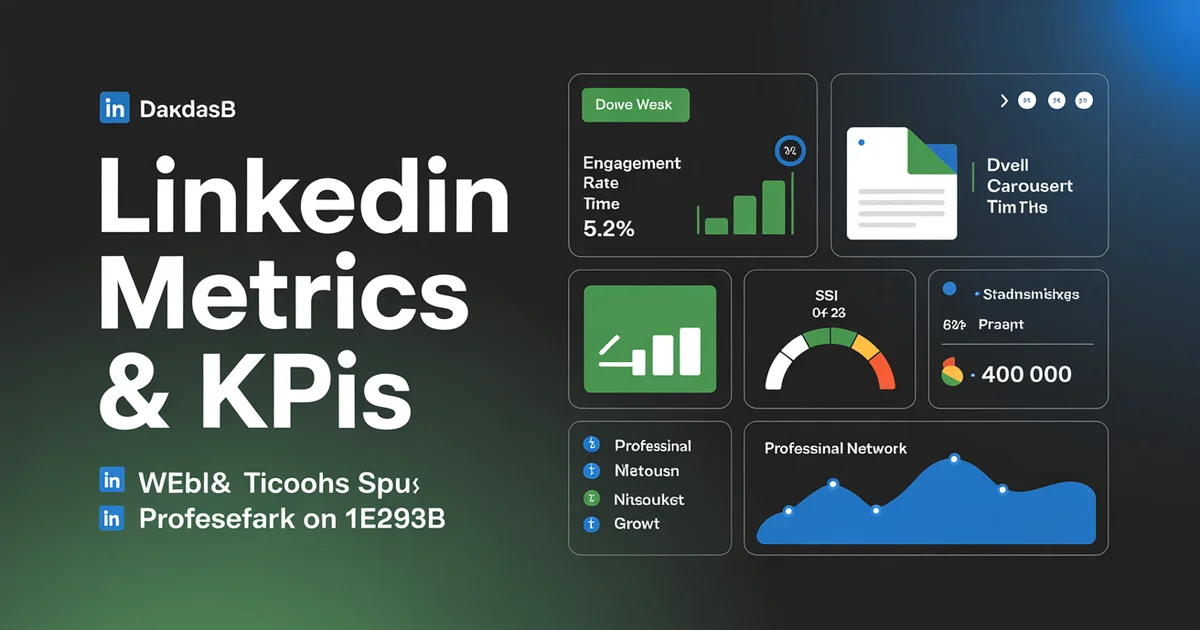 LinkedIn metrics and KPIs dashboard with engagement rate, SSI, and dwell time analytics