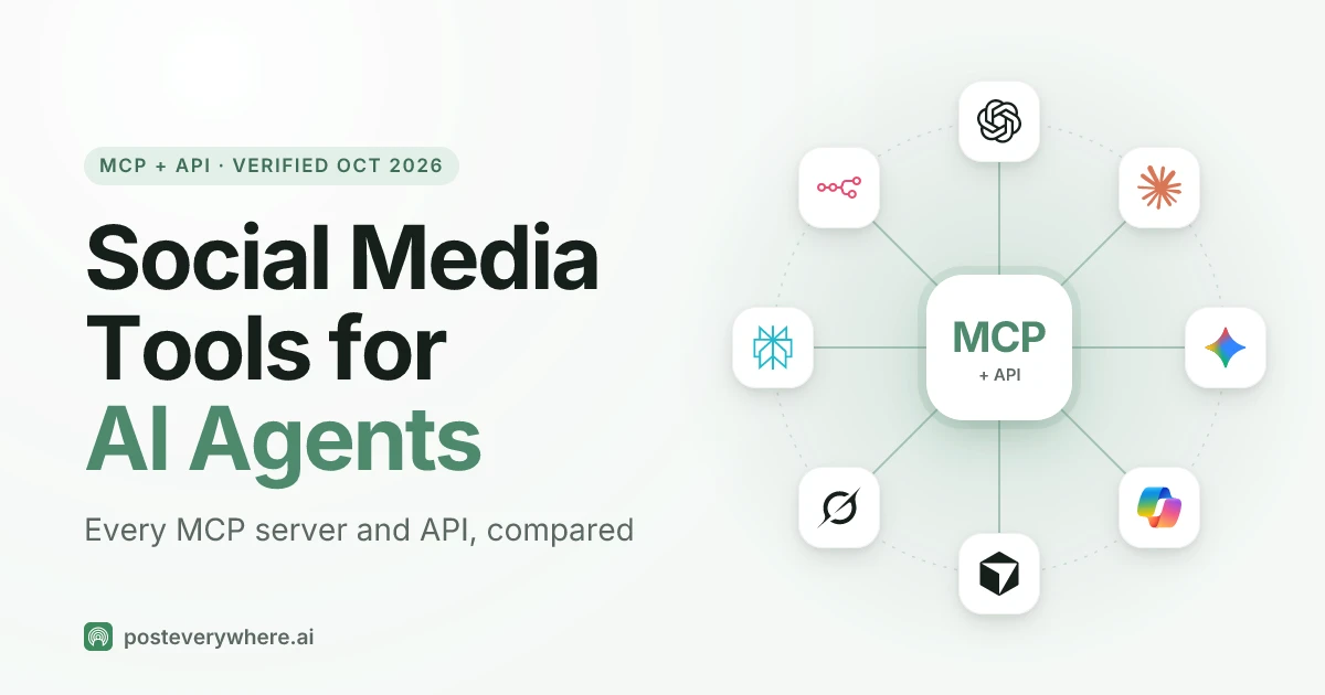 Social media tools for AI agents: ChatGPT, Claude, Gemini and other agents connected through MCP and API