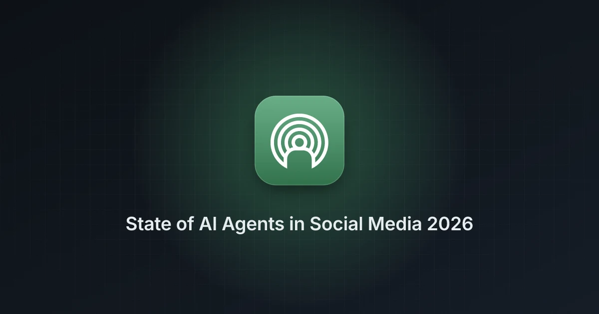 State of AI Agents in Social Media 2026 report cover with PostEverywhere MCP adoption data