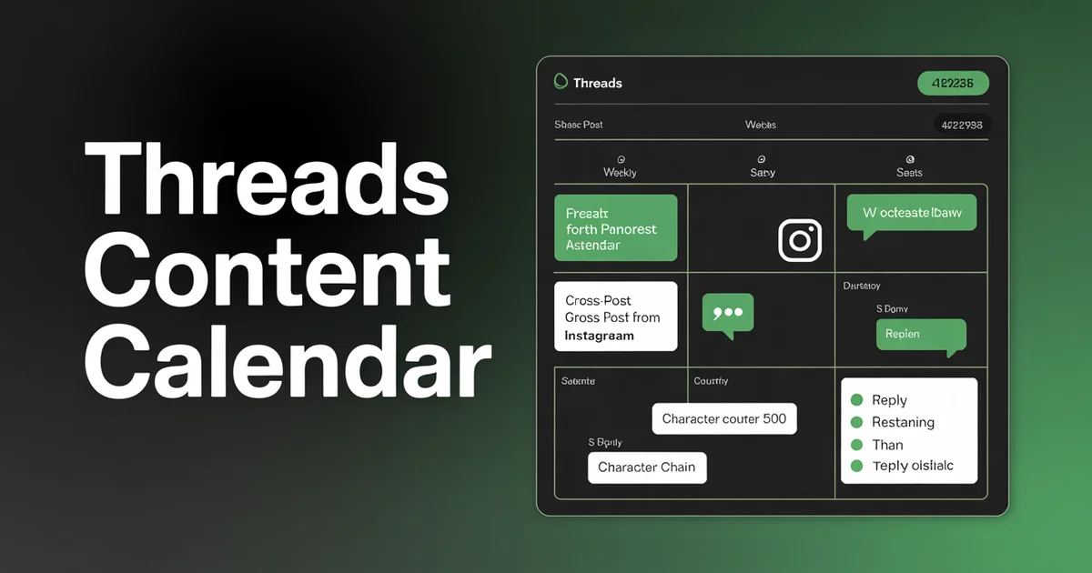 Threads content calendar template with fields for cross-posting and conversation starters