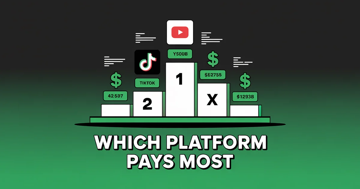 Comparison of which social media platform pays creators the most in 2026: YouTube, TikTok, X, Instagram, Facebook