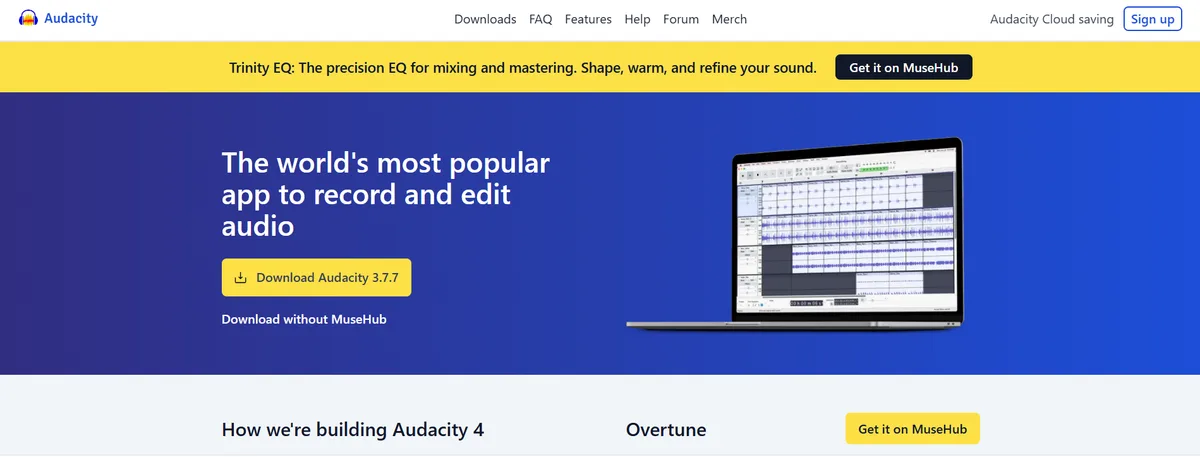 Audacity — free cross-platform audio editor for podcasts and social media creators