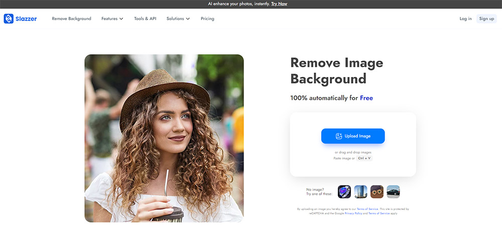 Slazzer AI background remover with automatic shadow generation for product photos