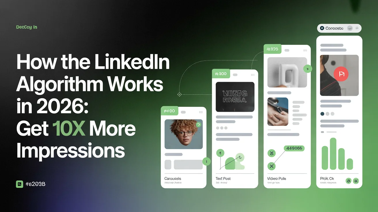 LinkedIn content formats including carousels, text posts, video, and polls with varying engagement rates