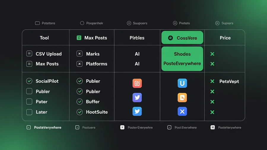 Bulk scheduling tools compared — PostEverywhere, SocialPilot, Publer, Buffer, Hootsuite, Later