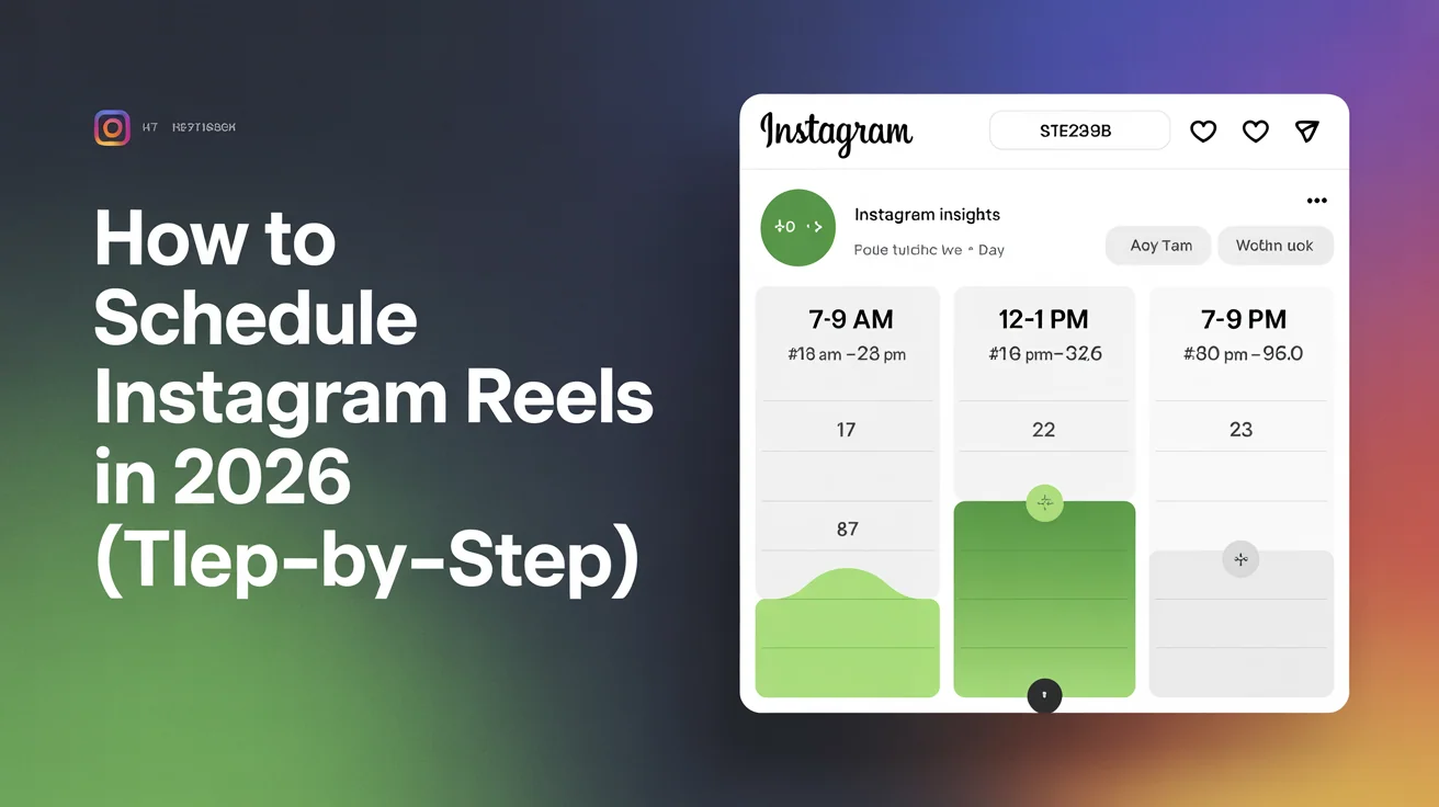 Instagram Insights analytics dashboard showing audience most active times by day and hour with peak engagement windows highlighted for optimal Reel scheduling at 7-9 AM, 12-1 PM, and 7-9 PM