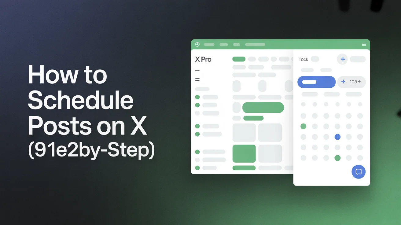 X Pro scheduling interface showing post composer with calendar picker and time selection for desktop X scheduling