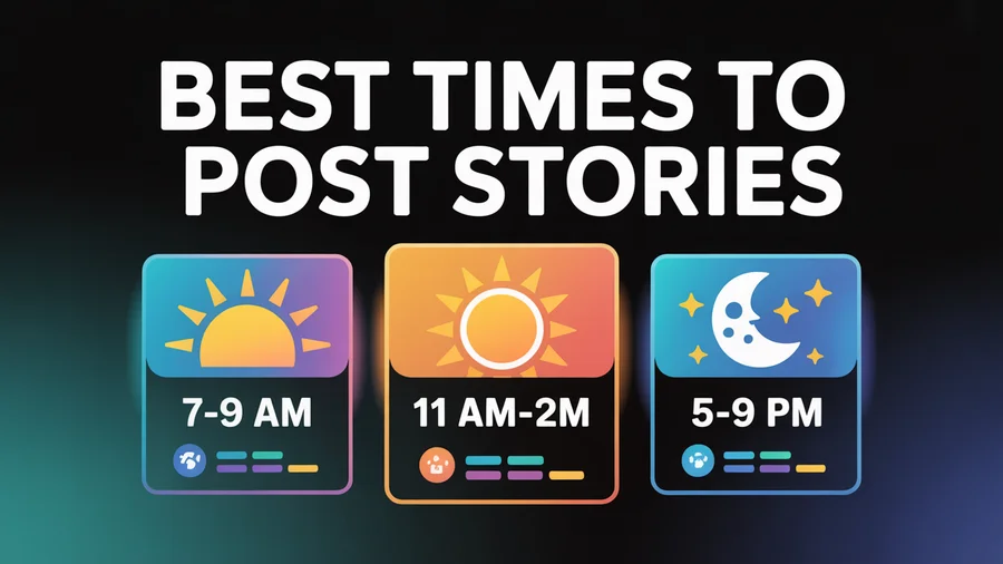 Best times to post Instagram Stories — 7-9 AM, 11 AM-2 PM, and 5-9 PM for peak engagement